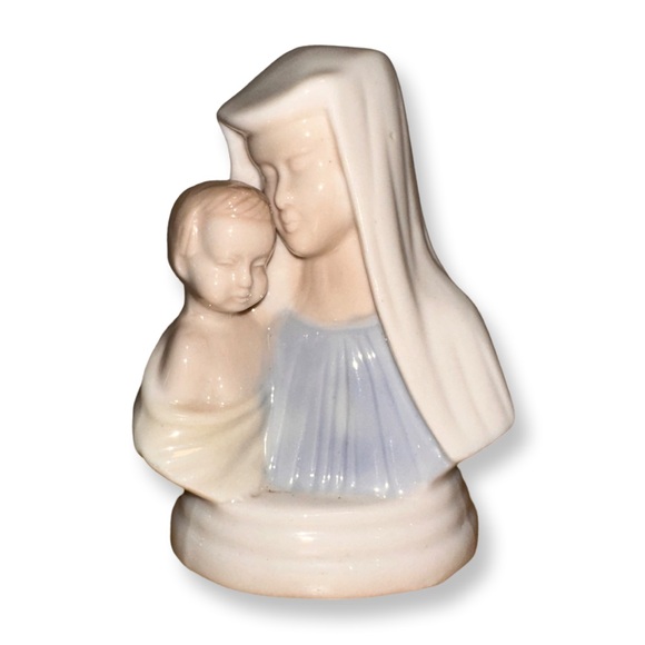 PORCELIN Vintage Virgin Mary Holding Baby Jesus - Picture 1 of 1